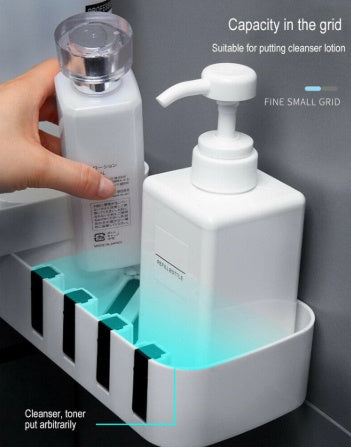 Rotatable Corner Rack – No-Drill Wall Storage for Bathroom & Kitchen