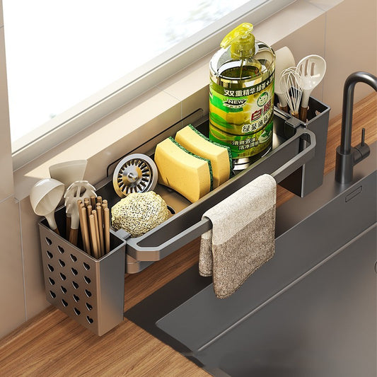 Kitchen Sink Drain Rack – Smart Organizer for Sponges & Dishcloths