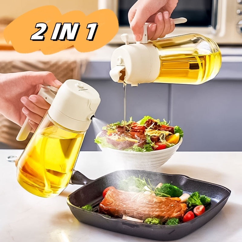 2-in-1 Olive Oil Sprayer Dispenser – Healthy Cooking Made Easy