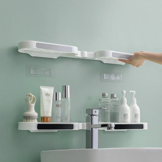 Foldable No-Drill Bathroom Shelf – Space-Saving Wall Organizer for Shower