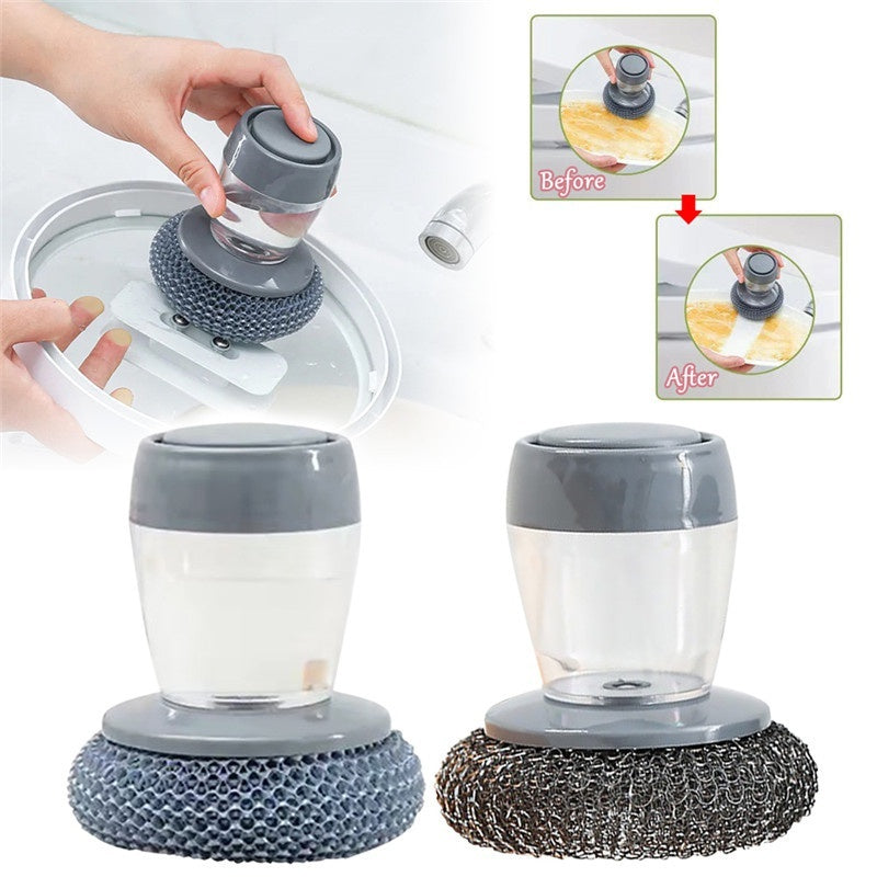 Soap Dispensing Dish Brush – One-Push Cleaning for Effortless Dishwashing