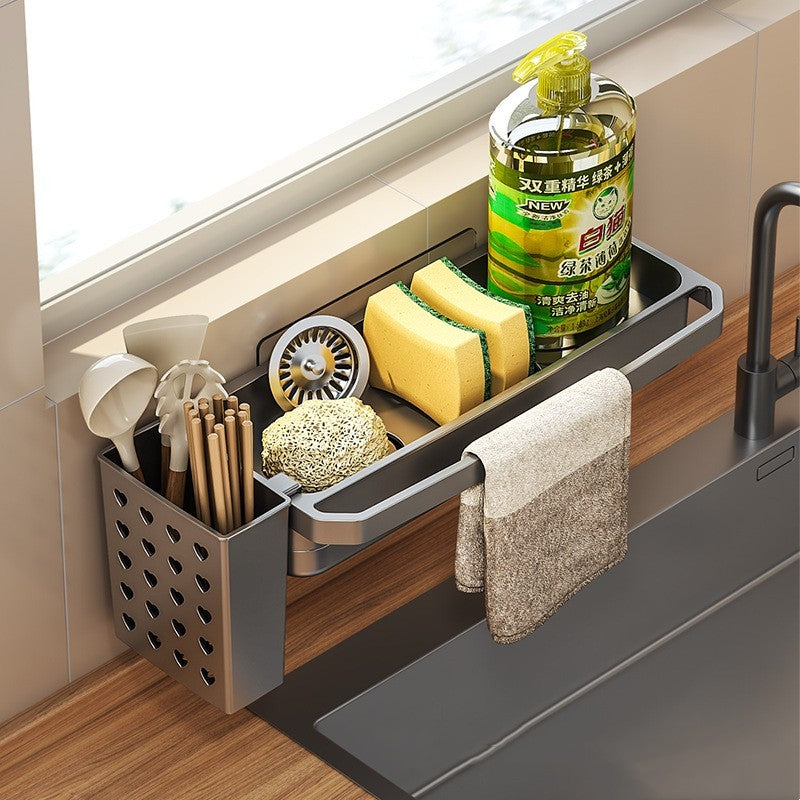 Kitchen Sink Drain Rack – Smart Organizer for Sponges & Dishcloths