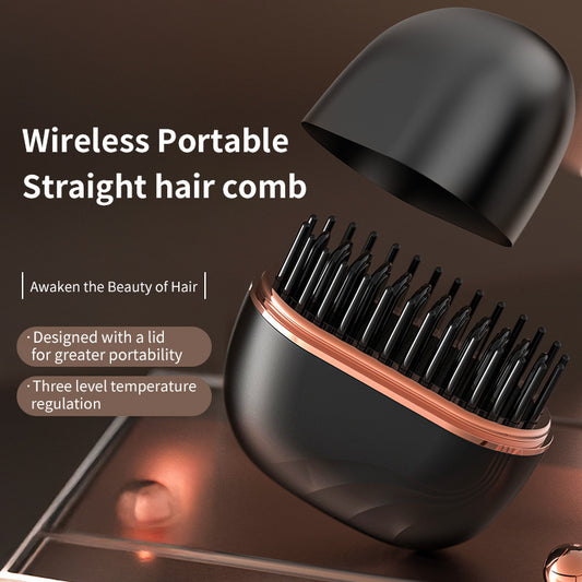 Wireless Mini Hair Straightener Comb – Salon Results Anywhere