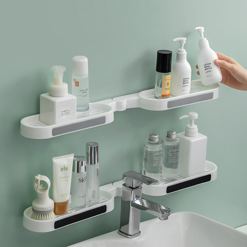 Foldable No-Drill Bathroom Shelf – Space-Saving Wall Organizer for Shower
