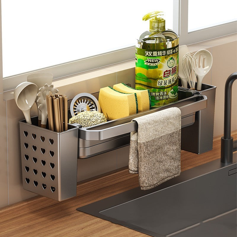 Kitchen Sink Drain Rack – Smart Organizer for Sponges & Dishcloths