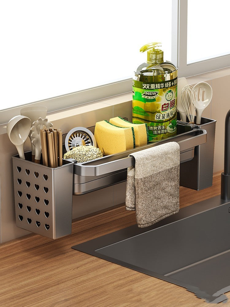 Kitchen Sink Drain Rack – Smart Organizer for Sponges & Dishcloths
